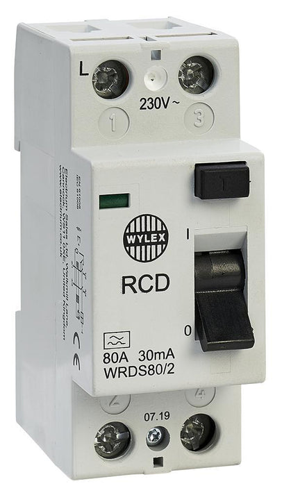 80A 2-Pole RCD, DC Sensitive, 30mA, Type A