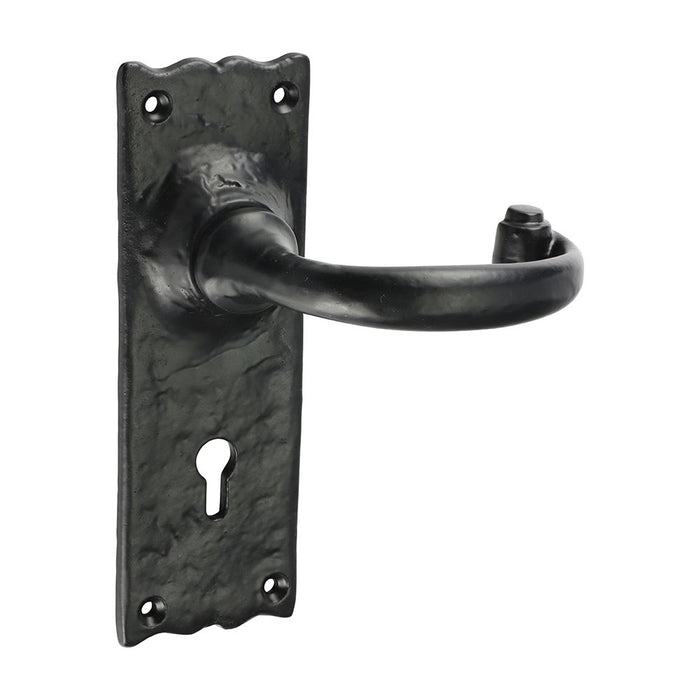 Traditional Lever Lock Handles - Antique Black (Size 155 x 54 - 2 Pieces)