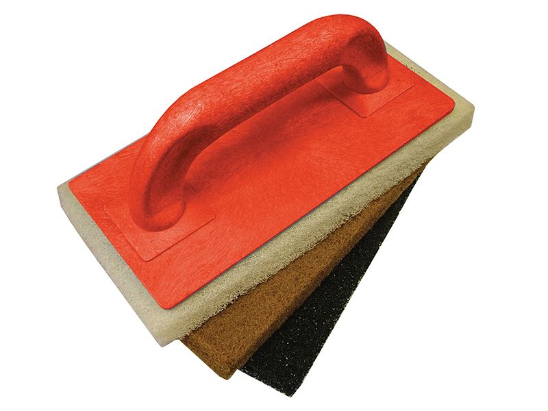 Scouring Pad Holder + Fine Medium & Coarse Pads