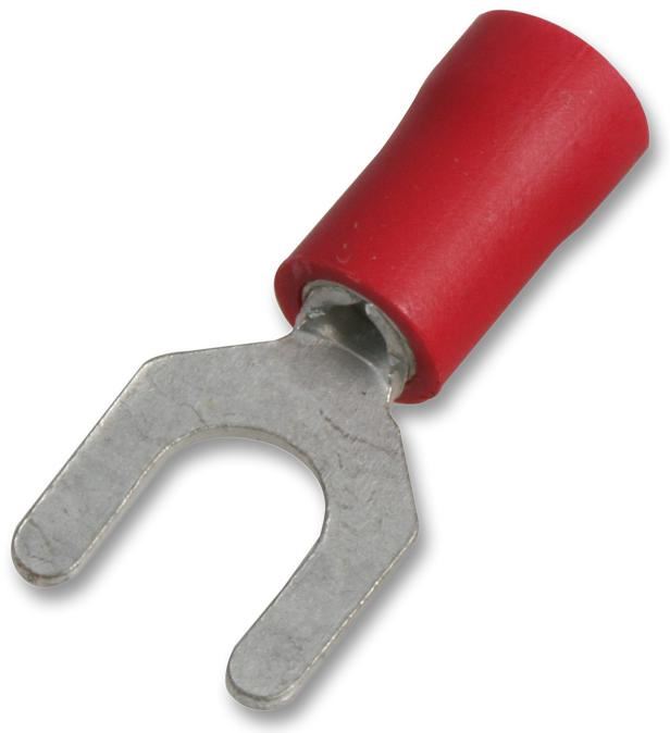 Fork Crimp Terminals Red 18A 3.20mm, 100 Pack