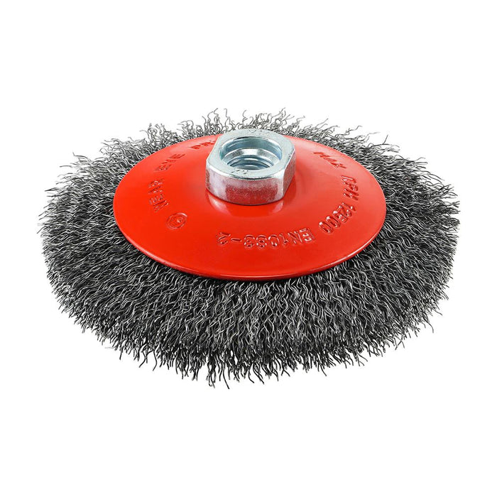 Angle Grinder Bevel Brush - Crimped Steel Wire (Size 115mm - 1 Each)