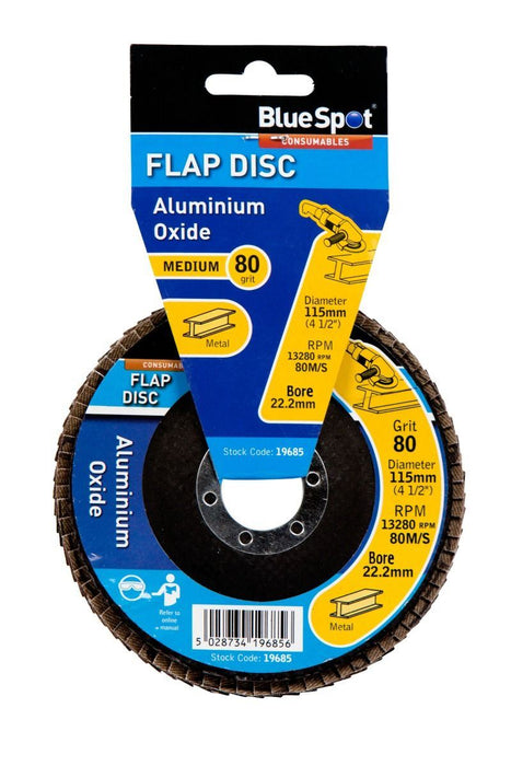 115mm (4.5") Aluminium Oxide Flap Disc (Header Card)