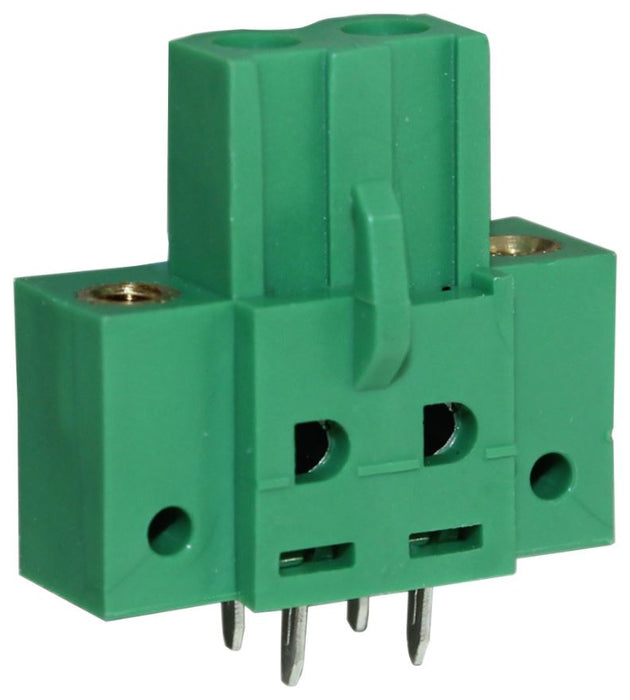 5.08mm Inverted/Reverse Flanged PCB Terminal Block, 2-Pole, 15A