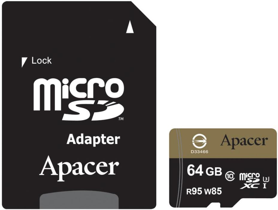 64GB UHS-I U3 Class 10 MicroSDXC Memory Card with SD Adaptor, R95MB/s W85MB/s