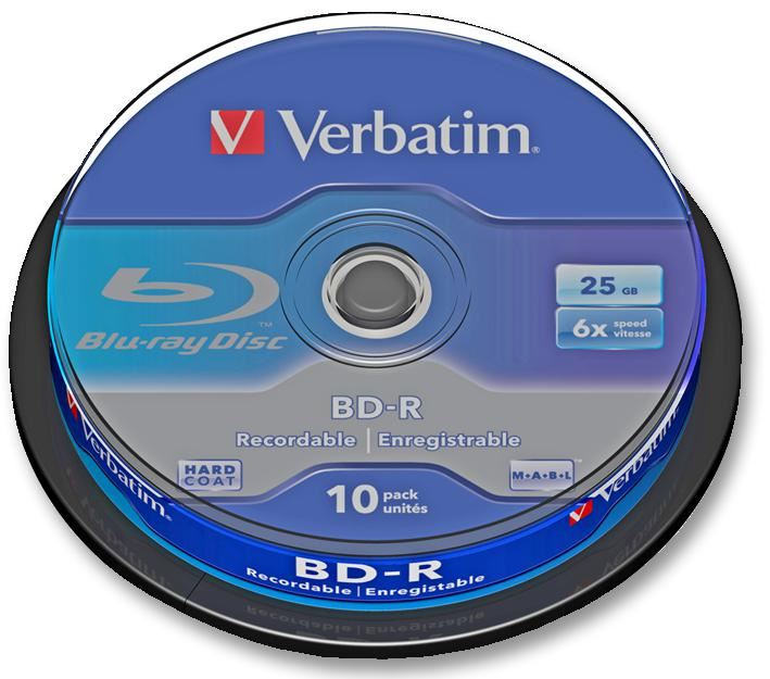 6x Speed BD-R SL Blank Blu-ray Discs, 10 Pack Spindle