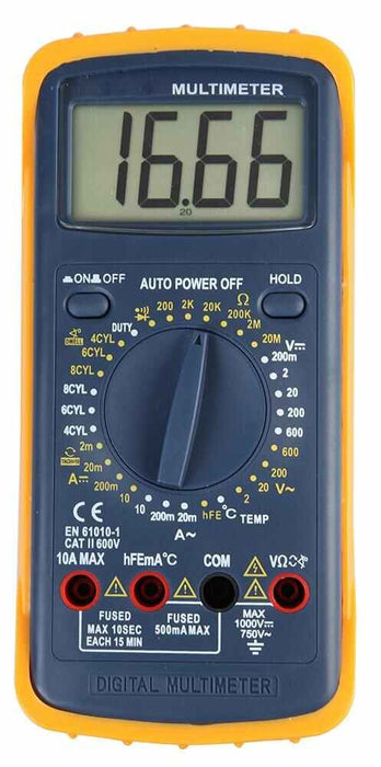 DURATOOL - 600V AC/DC Automotive Digital Multimeter