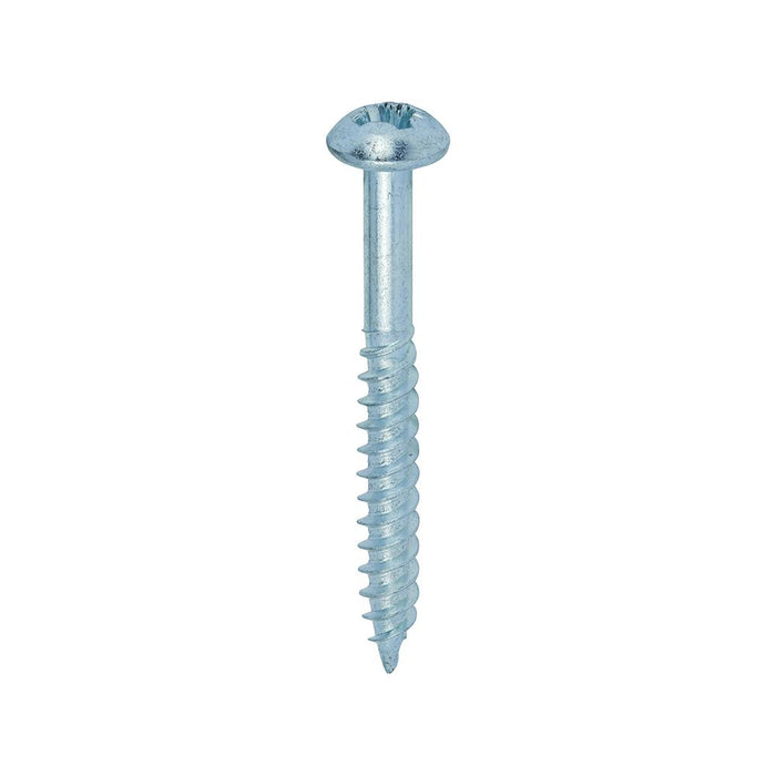 Twin-Threaded Woodscrews - PZ - Round - Zinc