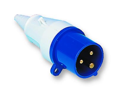 16A, 230V, Cable Mount CEE Plug, 2P+E, Blue, IP44