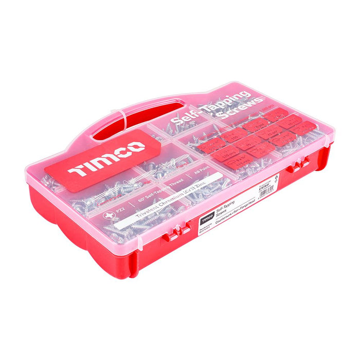 Metal Tapping Screws - Mixed Tray - PZ - Self-Tapping - Zinc (Size 1,305pcs - 1305 Pieces)