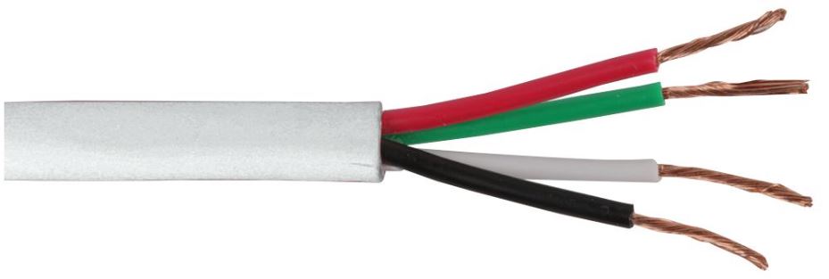 4-Core Unscreened Speaker Cable, 30/0.24mm, White, 50m