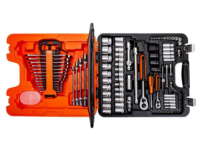 S108 1/4in & 1/2in Drive Socket & Combination Spanner Set, 108 Piece