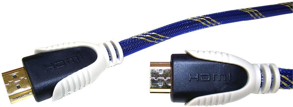 High Speed HDMI Lead Male to Male, Braided, Gold Plated Connectors, 5m