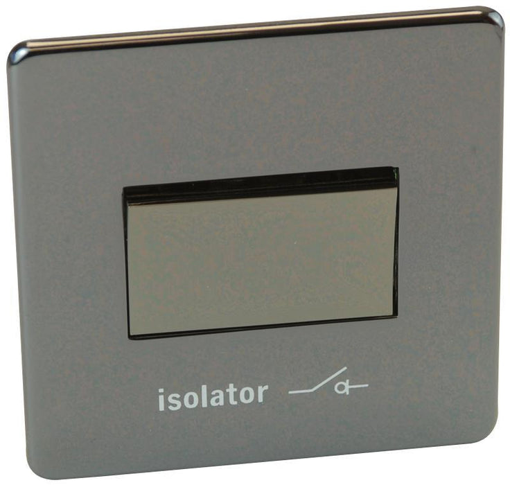 Black Nickel Fan Isolator Switch, Flat Plate