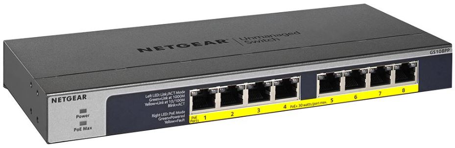 8 Port Gigabit Ethernet PoE+ Unmanaged Desktop Switch