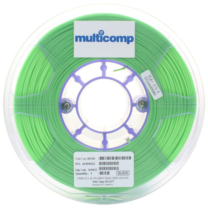 1.75mm PLA Filament for 3D Printer, Peak Green, 1kg