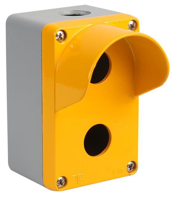 Shrouded Control Station, Yellow, 2 Hole