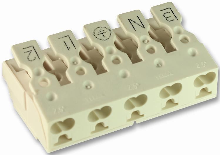 Lighting Connector, Push Fast, 5 Pole