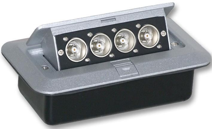 AV Floor Box with 4x BNC Females