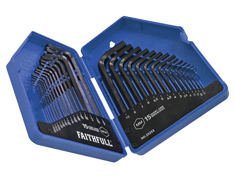 Metric/Imperial Hex Key Set, 30 Piece