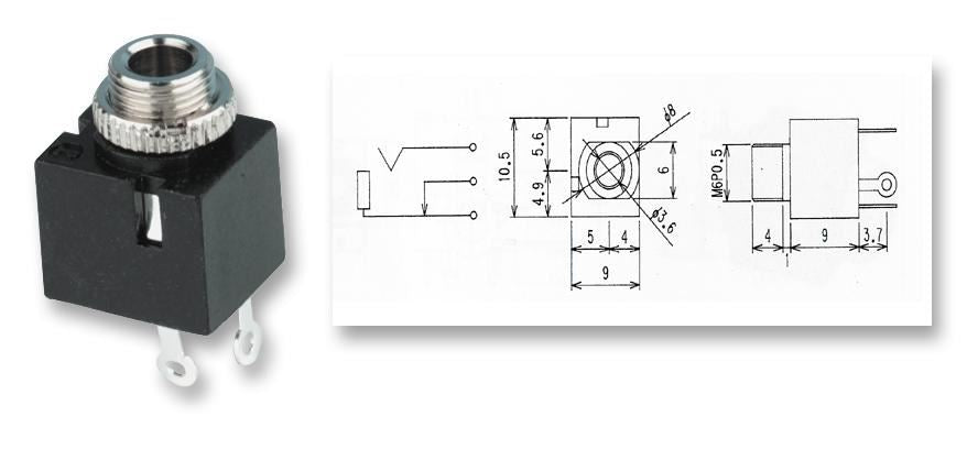 3.5mm Jack Socket Panel 5 Pack