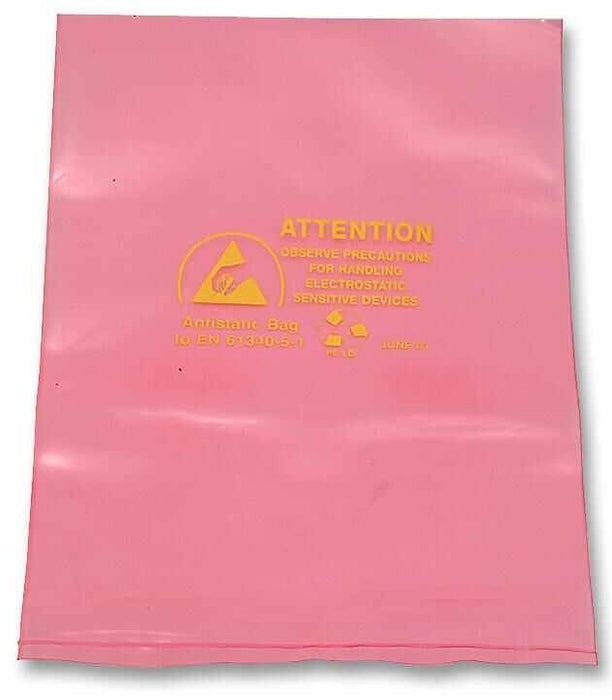 MULTICOMP - Pink Anti-Static Heat Seal ESD-Safe Bag - 76mm x 127mm, x100