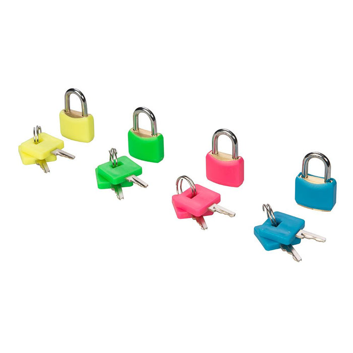 Hi-Vis Brass Padlocks Set 4pce - 20mm