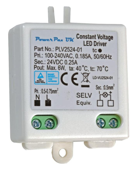 24Vdc 250mA 6W Miniature Constant Voltage LED Driver
