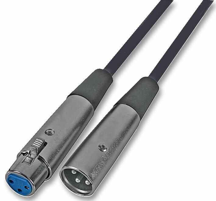 SOUNDLAB - 3 Pin XLR Male to Female Klotz Patch Lead, 1m Black