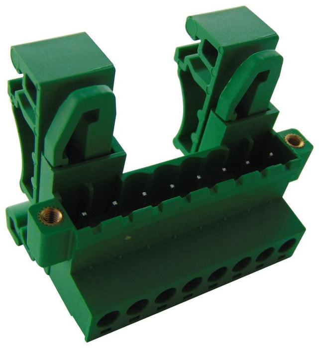 5mm Pluggable DIN Rail Horizontal Flanged PCB Terminal Block, 8 Poles, 50mm