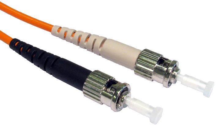 2m ST ST Duplex 50/125µm Multimode Fibre Optic Patch Lead