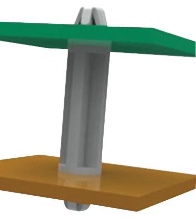 Dual Lock Metric PCB Supports, 10mm Height 4mm Hole Diameter