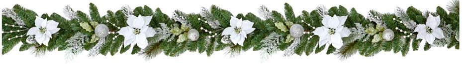 1.8m Poinsettia Decorative Garland