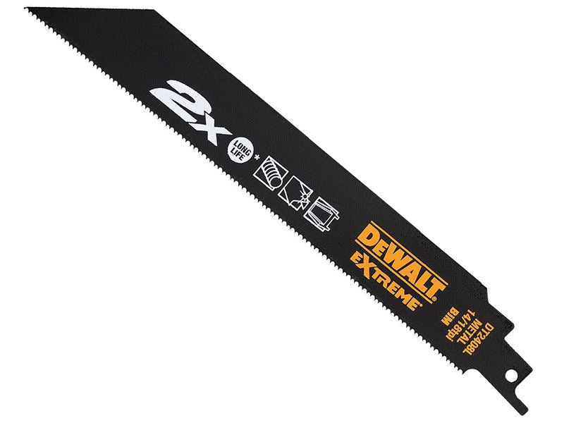Dewalt - 2X Life Metal Reciprocating Blade 203mm x 14/18 TPI Pack of 5