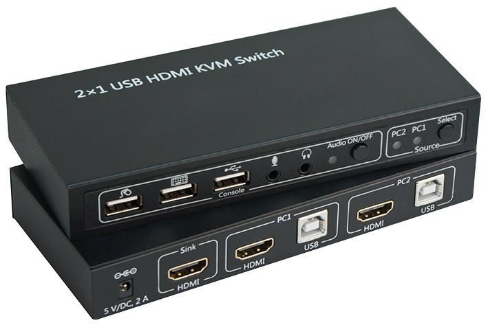 2-Port HDMI & USB KVM Switch