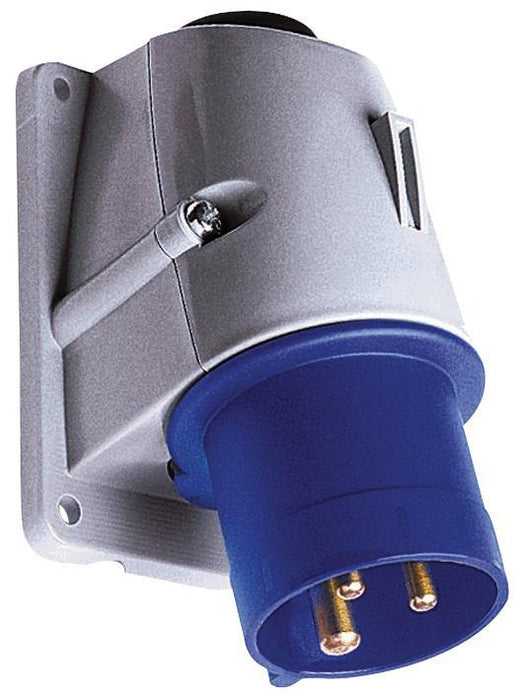 16A, 250V, Surface Mount CEE Appliance Inlet, 2P+E, Blue, IP44