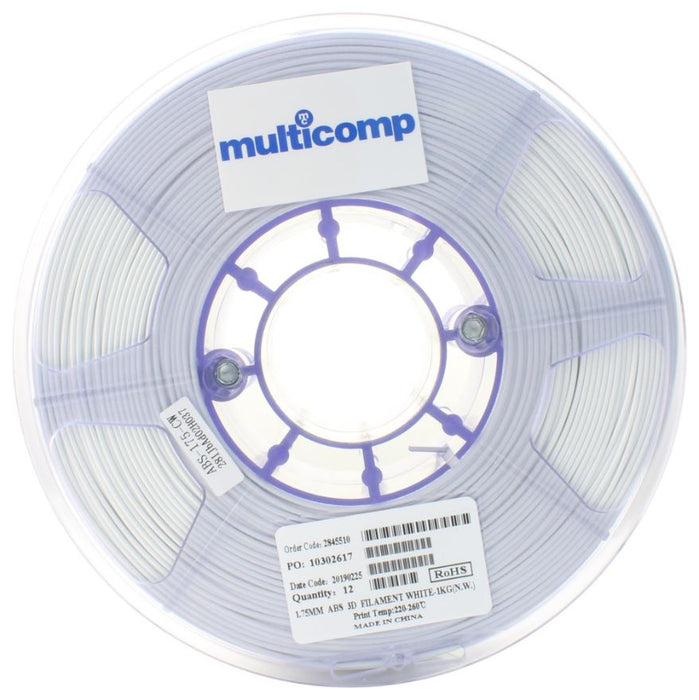 1.75mm White ABS Filament for 3D Printer, 1kg