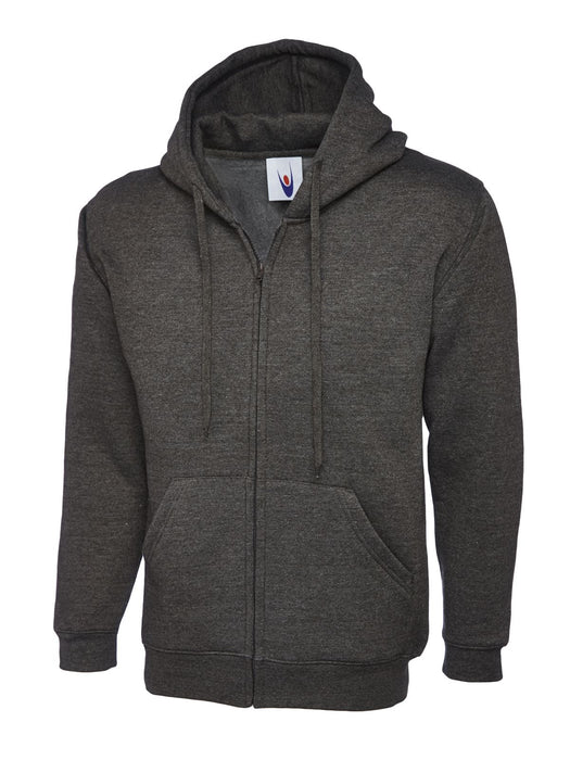 Unisex Adults Classic Full Zip Hooded Sweatshirt/Jumper - 50% Polyester 50% Cotton