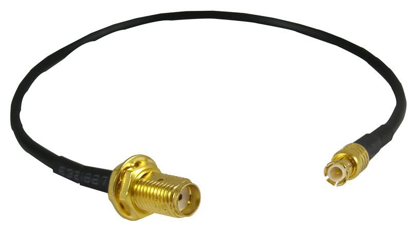 SMA Bulkhead Socket to MCX Plug Adaptor Lead - 200mm