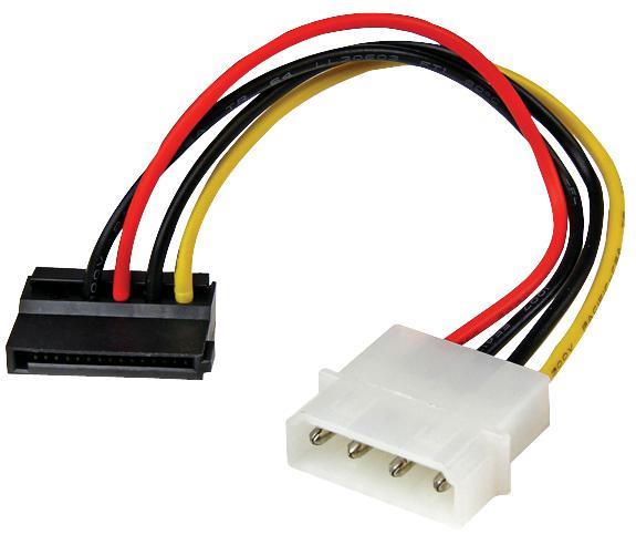 Molex LP4 Male to Left Angled SATA Female Power Adaptor Lead, 0.15m