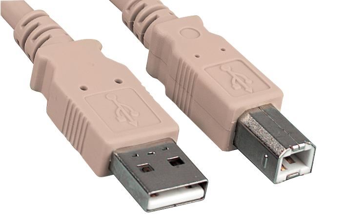 USB A Plug to B Plug Lead, 1.8m Soft Pink