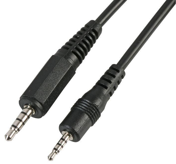 3.5mm to 2.5mm 4 Pole Jack to Jack Lead, 1.8m Black