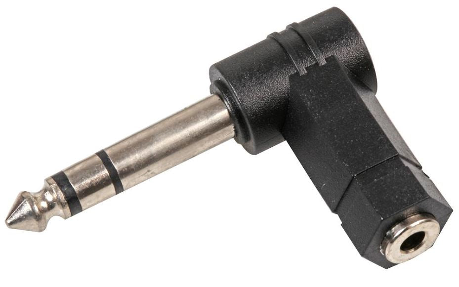 3.5mm Stereo Jack To 6.35mm Stereo Jack Plug Adaptor, 90 Degree