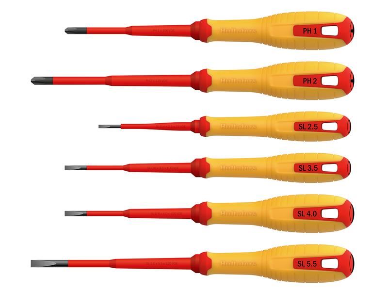 VDE Phillips & Slotted Screwdriver Set, 6 Piece