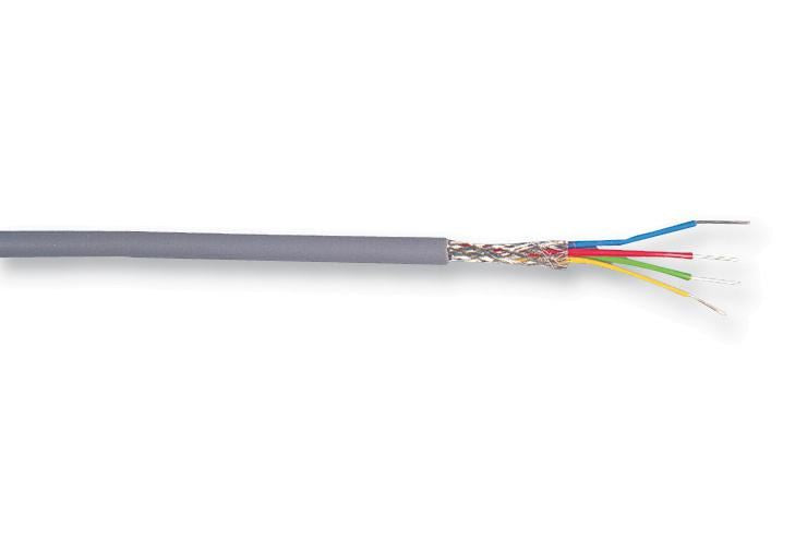 7-1-4C 4-Core Screened Cable, 0.1mm, Grey, 25m