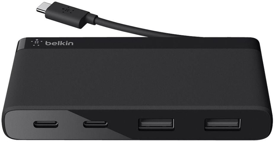 USB-C 4 Port Mini USB Hub, USB-C to 2x USB-A 2x USB-C