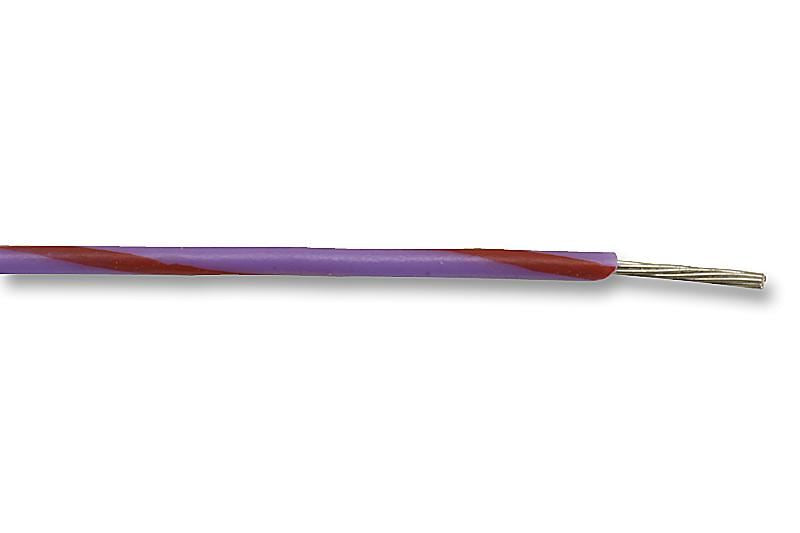 Stranded Equipment Wire, BS4808, PVC, Violet/Red, 0.22 mm², 100m