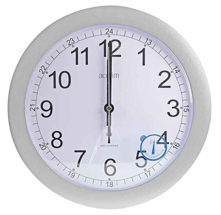 Formia 30cm Radio Controlled Analogue Wall Clock - Silver