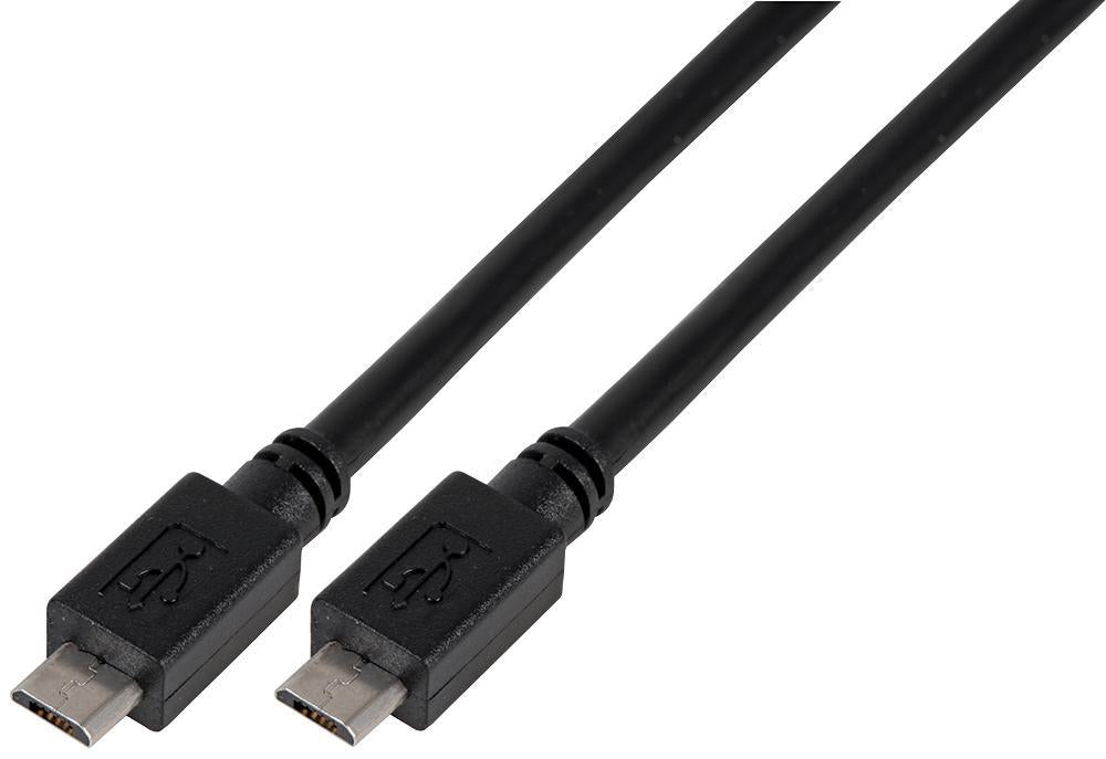 Micro B Male to Micro B Male USB 2.0 Cable, 2m Black