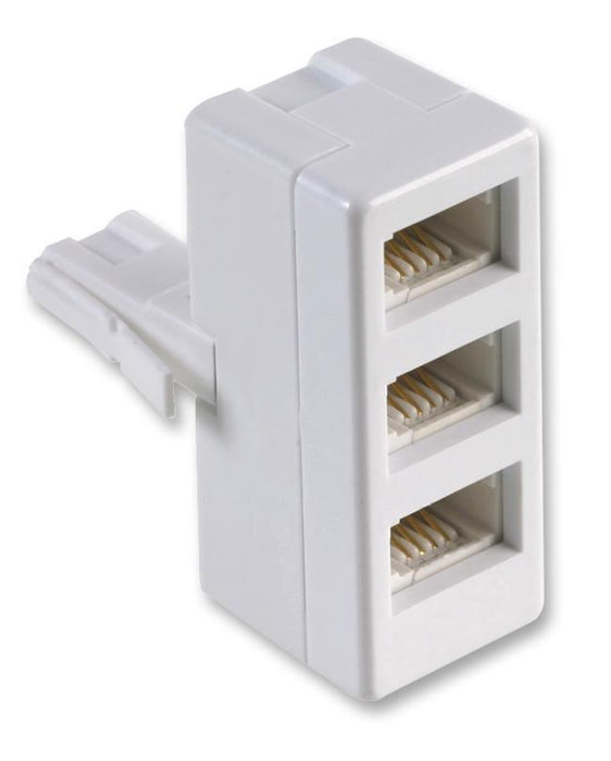 BT Plug to Triple Telephone Socket Adaptor