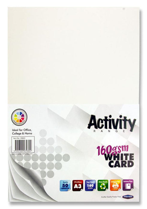 A3 160gsm Card, White 50 Sheets